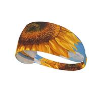 WZYWHJ Soft and Absorbent Headband for Red Basketball Workout - Ideal Hair Accessory for Yoga, Running, and More! Sunflowers in The Rising Sun Printed