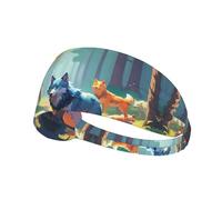 WZYWHJ Soft and Absorbent Headband for Red Basketball Workout - Ideal Hair Accessory for Yoga, Running, and More! Pixel Wolves Pattern
