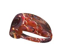 WZYWHJ Soft and Absorbent Headband for Red Basketball Workout - Ideal Hair Accessory for Yoga, Running, and More! Crazy Fruit Printed