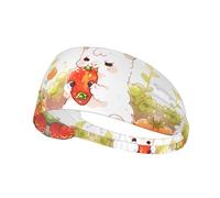WZYWHJ Soft and Absorbent Headband for Red Basketball Workout - Ideal Hair Accessory for Yoga, Running, and More! Alpaca Eating Tomato Printing