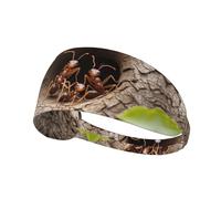 WZYWHJ Soft and Absorbent Headband for Red Basketball Workout - Ideal Hair Accessory for Yoga, Running, and More! Ants in Tree Hole Printing