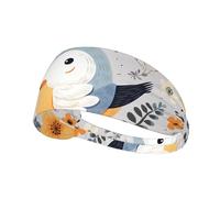 WZYWHJ Soft and Absorbent Headband for Red Basketball Workout - Ideal Hair Accessory for Yoga, Running, and More! Cartoon Bird Printing