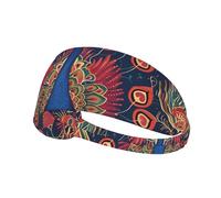 WZYWHJ Soft and Absorbent Headband for Red Basketball Workout - Ideal Hair Accessory for Yoga, Running, and More! colored peacock Printed