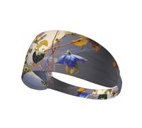 WZYWHJ Soft and Absorbent Headband for Red Basketball Workout - Ideal Hair Accessory for Yoga, Running, and More! Morning Glory and Rose Printed