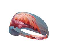 WZYWHJ Soft and Absorbent Headband for Red Basketball Workout - Ideal Hair Accessory for Yoga, Running, and More! Nice flamingo Printed