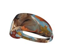 WZYWHJ Soft and Absorbent Headband for Red Basketball Workout - Ideal Hair Accessory for Yoga, Running, and More! Labrador on Maple Leaf Printing