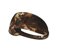 WZYWHJ Soft and Absorbent Headband for Red Basketball Workout - Ideal Hair Accessory for Yoga, Running, and More! Weasel chasing a chick Printed