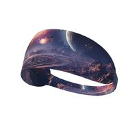 WZYWHJ Soft and Absorbent Headband for Red Basketball Workout - Ideal Hair Accessory for Yoga, Running, and More! Cosmic Particle Pattern