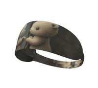 WZYWHJ Soft and Absorbent Headband for Red Basketball Workout - Ideal Hair Accessory for Yoga, Running, and More! Bear in the mirror Pattern
