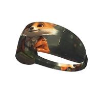 WZYWHJ Soft and Absorbent Headband for Red Basketball Workout - Ideal Hair Accessory for Yoga, Running, and More! Little Fox Holding an Umbrella Printing