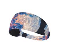 WZYWHJ Soft and Absorbent Headband for Red Basketball Workout - Ideal Hair Accessory for Yoga, Running, and More! A Colorful Moon Printing