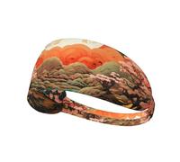 WZYWHJ Soft and Absorbent Headband for Red Basketball Workout - Ideal Hair Accessory for Yoga, Running, and More! Beautiful Moon Printed