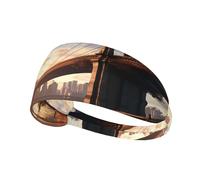 WZYWHJ Soft and Absorbent Headband for Red Basketball Workout - Ideal Hair Accessory for Yoga, Running, and More! Brooklyn Bridge Printed