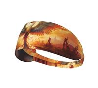 WZYWHJ Soft and Absorbent Headband for Red Basketball Workout - Ideal Hair Accessory for Yoga, Running, and More! Beautiful Phoenix Printing