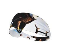 WZYWHJ Soft and Absorbent Headband for Red Basketball Workout - Ideal Hair Accessory for Yoga, Running, and More! Eagle with Wings Picture