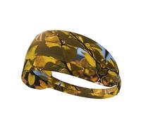 WZYWHJ Soft and Absorbent Headband for Red Basketball Workout - Ideal Hair Accessory for Yoga, Running, and More! Leaves Glowing in The Sun Printing