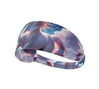 WZYWHJ Soft and Absorbent Headband for Red Basketball Workout - Ideal Hair Accessory for Yoga, Running, and More! Quantum Unicorn Pattern