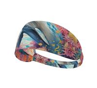 WZYWHJ Soft and Absorbent Headband for Red Basketball Workout - Ideal Hair Accessory for Yoga, Running, and More! Dolphins by the coral Printing