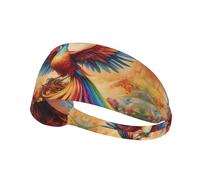 WZYWHJ Soft and Absorbent Headband for Red Basketball Workout - Ideal Hair Accessory for Yoga, Running, and More! Little Phoenix on the Rainbow Printed