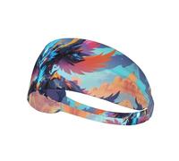 WZYWHJ Soft and Absorbent Headband for Red Basketball Workout - Ideal Hair Accessory for Yoga, Running, and More! Circuit Phoenix Prints