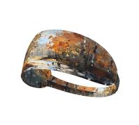 WZYWHJ Soft and Absorbent Headband for Red Basketball Workout - Ideal Hair Accessory for Yoga, Running, and More! Forest River Pattern