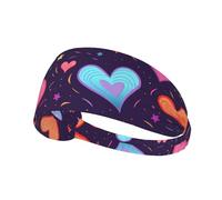 WZYWHJ Soft and Absorbent Headband for Red Basketball Workout - Ideal Hair Accessory for Yoga, Running, and More! Shooting Star Heart Printed