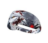 WZYWHJ Soft and Absorbent Headband for Red Basketball Workout - Ideal Hair Accessory for Yoga, Running, and More! A Wolf's Head Dripping Blood Printing