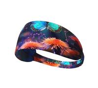WZYWHJ Soft and Absorbent Headband for Red Basketball Workout - Ideal Hair Accessory for Yoga, Running, and More! Butterflies in Dreams Printing