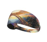 WZYWHJ Soft and Absorbent Headband for Red Basketball Workout - Ideal Hair Accessory for Yoga, Running, and More! Wings on the Rainbow Bridge Printed