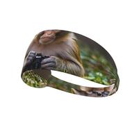WZYWHJ Soft and Absorbent Headband for Red Basketball Workout - Ideal Hair Accessory for Yoga, Running, and More! Smart Monkey Picture