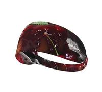WZYWHJ Soft and Absorbent Headband for Red Basketball Workout - Ideal Hair Accessory for Yoga, Running, and More! Sweet Cherry Pudding Printed