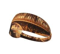 WZYWHJ Soft and Absorbent Headband for Red Basketball Workout - Ideal Hair Accessory for Yoga, Running, and More! The Towering Bridge Printed