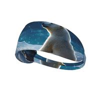 WZYWHJ Soft and Absorbent Headband for Red Basketball Workout - Ideal Hair Accessory for Yoga, Running, and More! Polar Bear Looking at The Stars Printed