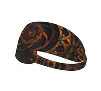 WZYWHJ Soft and Absorbent Headband for Red Basketball Workout - Ideal Hair Accessory for Yoga, Running, and More! Retro pattern Picture