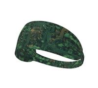 WZYWHJ Soft and Absorbent Headband for Red Basketball Workout - Ideal Hair Accessory for Yoga, Running, and More! Circuit Board Vines Prints