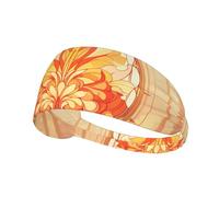 WZYWHJ Soft and Absorbent Headband for Red Basketball Workout - Ideal Hair Accessory for Yoga, Running, and More! Blooming Yellow Flowers Printed