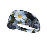 WZYWHJ Soft and Absorbent Headband for Red Basketball Workout - Ideal Hair Accessory for Yoga, Running, and More! Small Flowers in The Cracks of Rocks Printed