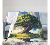 WZYWHJ Soft Blanket 60"x50" Anti Wrinkle Hypoallergenic Compact Foldable Lightweight Durable Ancient oak trees towering Prints