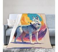 WZYWHJ Soft Blanket 80"x60" Anti Wrinkle Hypoallergenic Compact Foldable Lightweight Durable National Geographic Wolf Prints