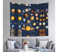 WZYWHJ Solar System Planets Printing Indoor Decor Tapestry 60x51 in : Soft, Quality and lightweight Suitable for wall hanging tapestries