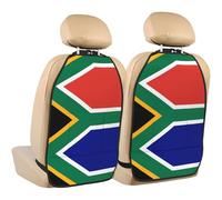 WZYWHJ South African Flag Printed Car seat Anti Kick Storage pad 2 Pieces, Multi-Functional Storage Bag seat Protector After Installation