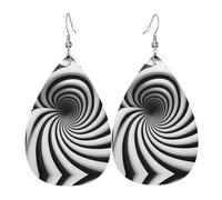 WZYWHJ spiral optical illusion gif Picture Ladies' leather earrings, simple water droplet pendant, fashionable holiday gift