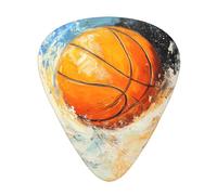 Wzywhj Splash Basketball Pattern Guitar Pick Easy Grip Uke Picks For Your Bass, Ukulele, Acoustic And Electric Guitarï¼Œ12 Piece