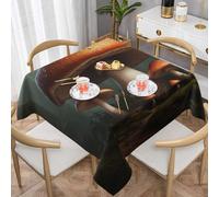 WZYWHJ Square decorative tablecloth 54"x54" tablecloths coffee table cloths Washable and reusable A big mushroom Picture