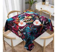 WZYWHJ Square Decorative Tablecloth 54"x54" tablecloths Coffee Table Cloths Washable and Reusable Colorful Avatar Picture