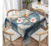 WZYWHJ Square decorative tablecloth 54"x54" tablecloths coffee table cloths Washable and reusable Ladder to the Clouds Printing