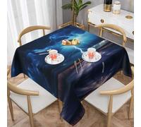WZYWHJ Square decorative tablecloth 54"x54" tablecloths coffee table cloths Washable and reusable lightning in a flash Printed
