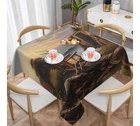 WZYWHJ Square decorative tablecloth 54"x54" tablecloths coffee table cloths Washable and reusable Looking out to sea Printed