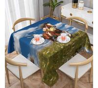 WZYWHJ Square decorative tablecloth 54"x54" tablecloths coffee table cloths Washable and reusable Running Horses Printed