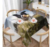 WZYWHJ Square decorative tablecloth 54"x54" tablecloths coffee table cloths Washable and reusable Running Border Collie Printed